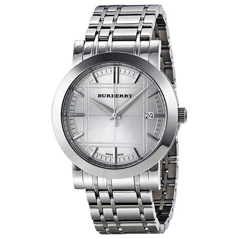 burberry heritage silver watch